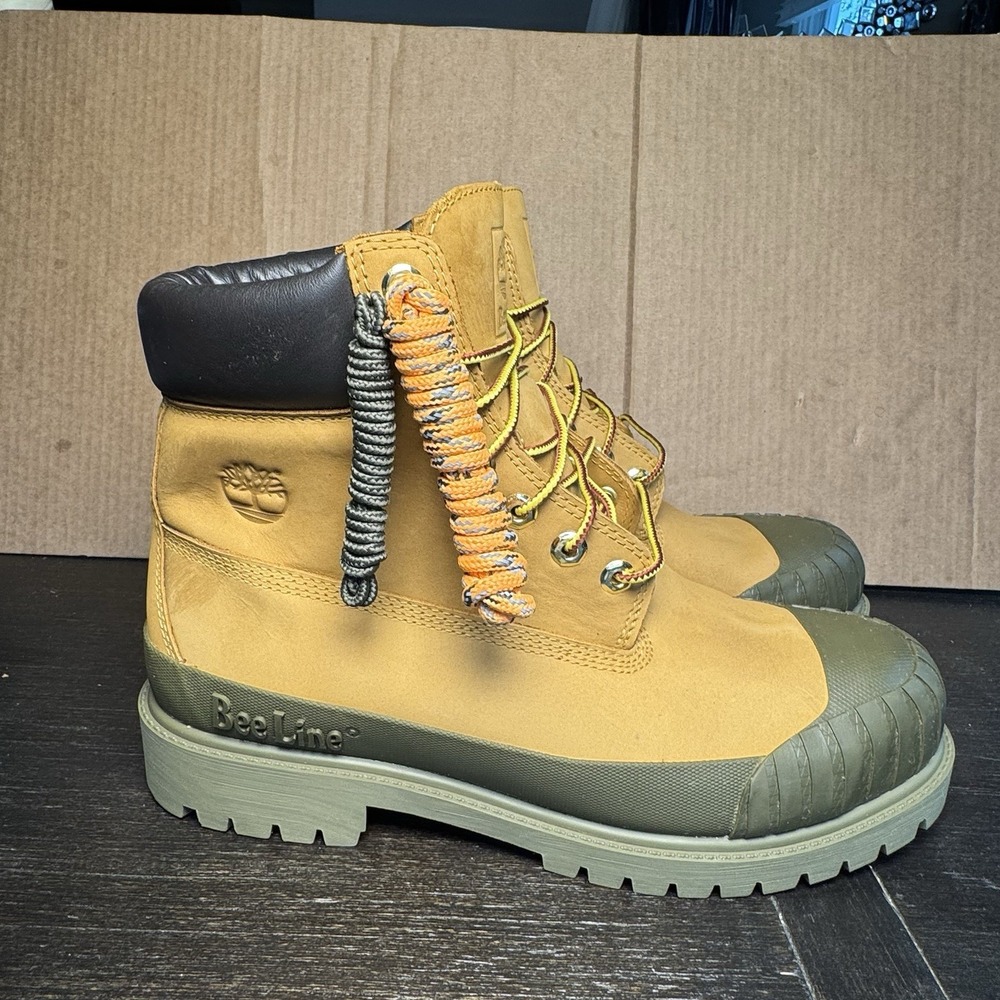 Timberland X Bee Line 6-Inch Boots Wheat Olive Green A2M4J A52145 Men's Size 10